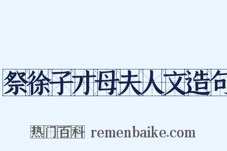 祭徐子才母夫人文造句是什么意思的图片